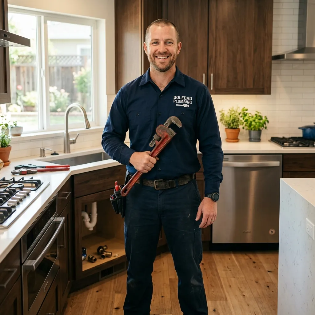 Soledad Plumbing expert technician standing in a kitchen